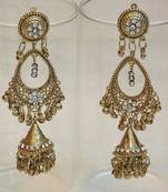 Beautiful light weight ethnic oxidised golden earring