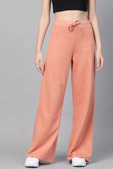 Peach Terry Wide Leg Drawstring Pants