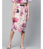 Pink Floral Pencil Skirt