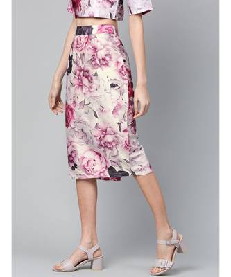 Pink Floral Pencil Skirt 2