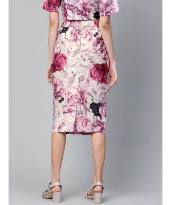Pink Floral Pencil Skirt 3