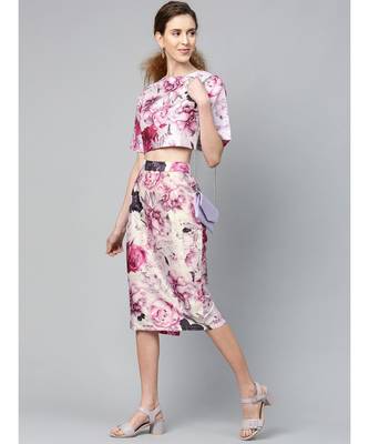 Pink Floral Pencil Skirt 4