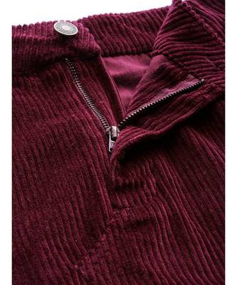 Burgundy Corduroy A-Line Mini Skirt 5