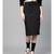 Black Terry Drawstring Pencil Skirt