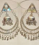 Beautiful light weight ethnic oxidised silver earring