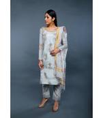 Show Shaa Ice Blue SCOTTISH THISTLE KURTA SET