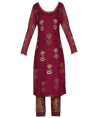 Show Shaa Barn Red SCOTTISH THISTLE KURTA SET 3