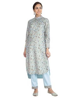 Show Shaa GATHER NECK floral SILK  KURTA SET 1