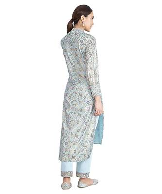 Show Shaa GATHER NECK floral SILK  KURTA SET 2