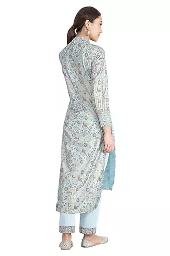 Show Shaa GATHER NECK floral SILK  KURTA SET