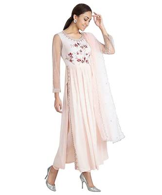 Show Shaa RED TINY FLOWER PLEATED ANARKALI 3