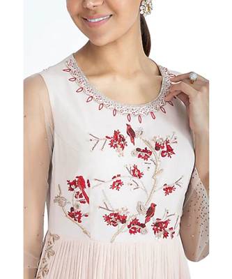 Show Shaa RED TINY FLOWER PLEATED ANARKALI 5