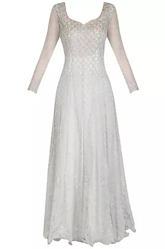 Show Shaa UNCOMPLICATE YOURSELF MOROCCAN KHIRKI ANARKALI SET - Mint