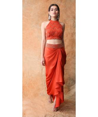 Show Shaa HALTER NECK CROP TOP and Drape DHOTI SKIRT 1