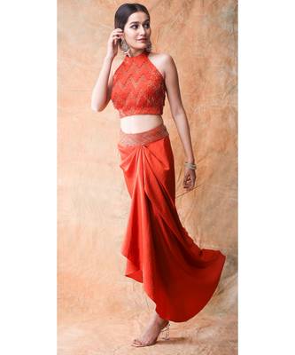 Show Shaa HALTER NECK CROP TOP and Drape DHOTI SKIRT 3