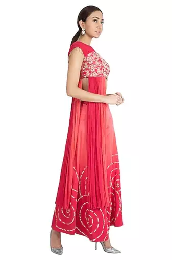 Show Shaa Assymetric SIDE PANEL CHIFFON TOP & SPIRAL Evil Eye FLARED PANT