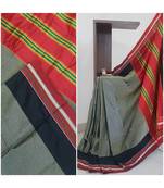 Grey khun/khana saree with ilkal pallu