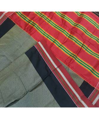 Grey khun/khana saree with ilkal pallu 2