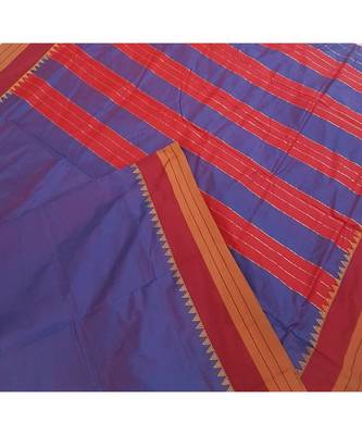 Blue south cotton blend saree 3
