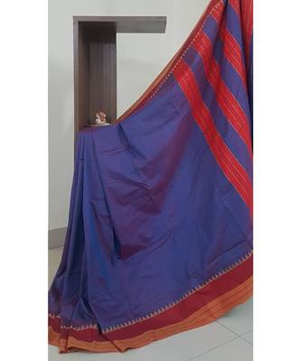 Blue south cotton blend saree 1