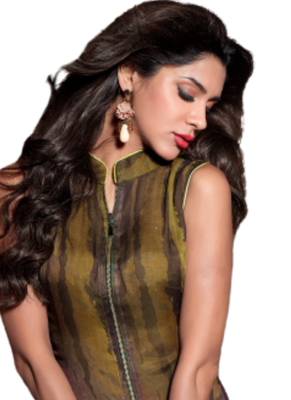 Green Embroidered Georgette semi stitched sawlar with dupatta 2