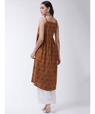 Maroon Printed Cotton Flared Kurta 2