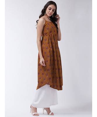 Maroon Printed Cotton Flared Kurta 3