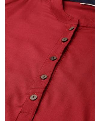 Maroon Printed Viscose Flared Kurta 5