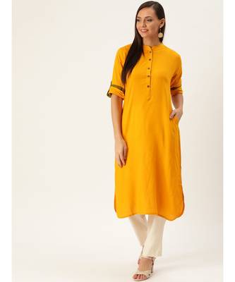Olive Printed Viscose Flared Kurta 4