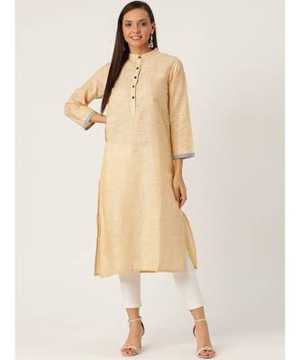 Olive Printed Cotton Flared Kurta 1