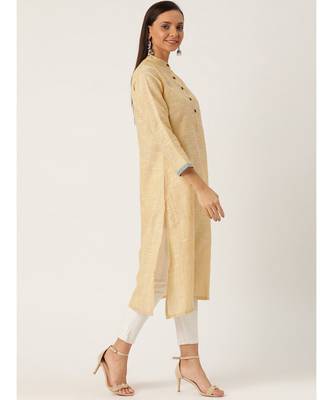 Olive Printed Cotton Flared Kurta 3