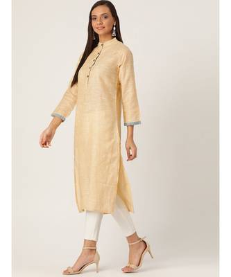 Olive Printed Cotton Flared Kurta 5