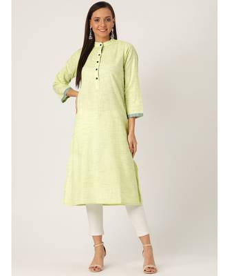 Green Printed Cotton Flared Kurta 1