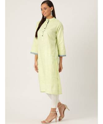 Green Printed Cotton Flared Kurta 3