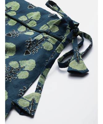 blue printed cotton a-line skirt 5