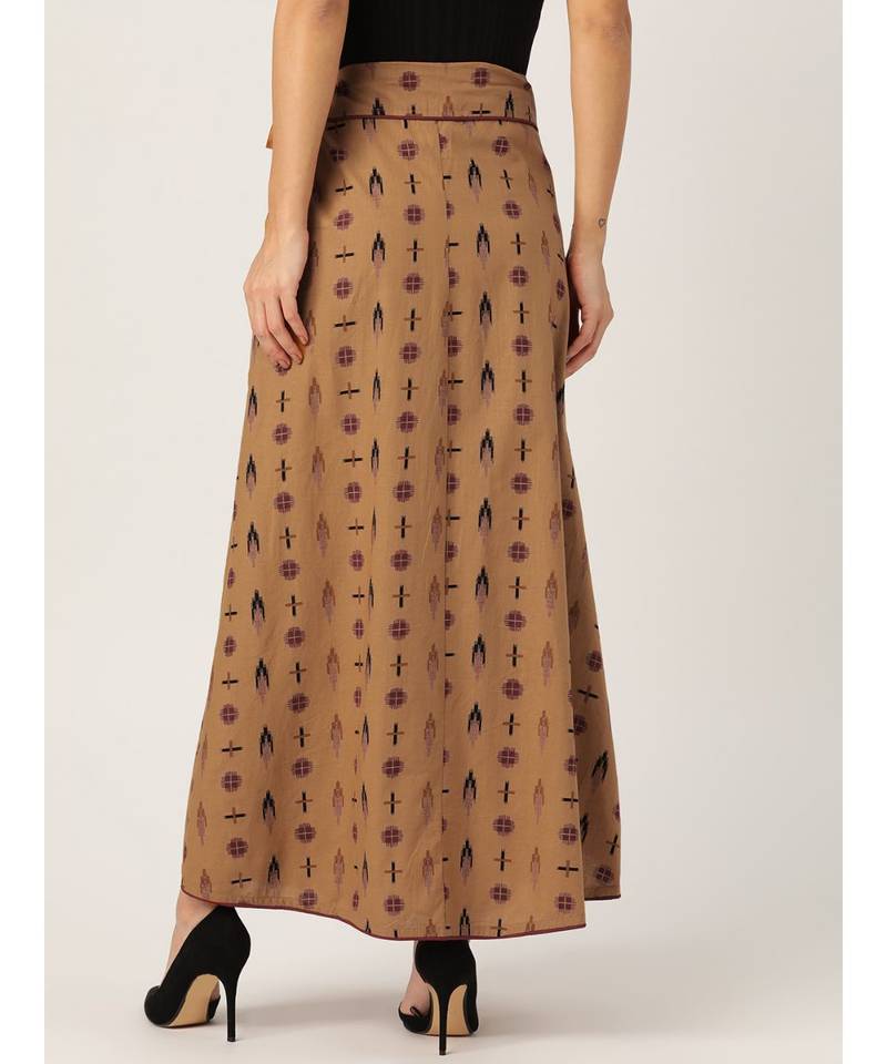 Charter Club Womens Printed Pleated A Line Skirt Brown Size Xl main image 1