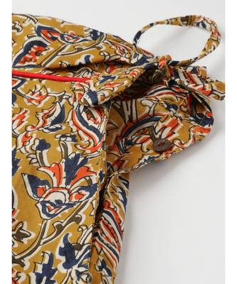 yellow printed cotton a-line skirt 4