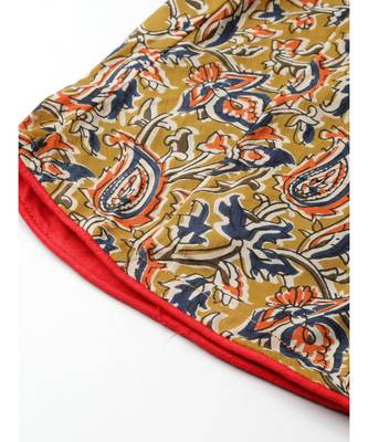 yellow printed cotton a-line skirt 5