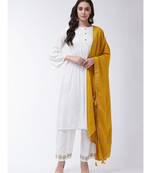 Cream Printed Viscose Straight Kurti Set