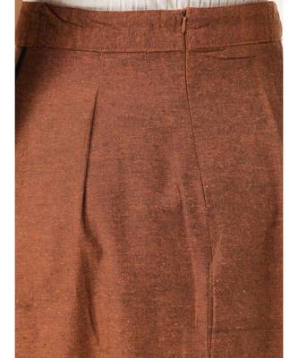 brown printed cotton a-line skirt 4