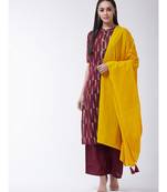 Maroon Printed Cotton Straight Kurti Set