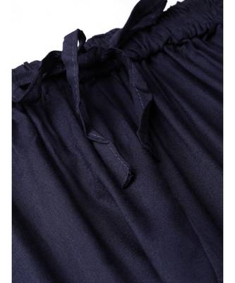 navy plain cotton relaxed fit trouser pant 4
