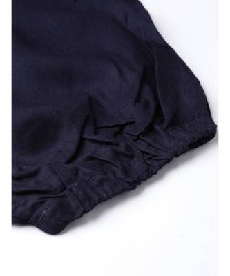 navy plain cotton relaxed fit trouser pant 5