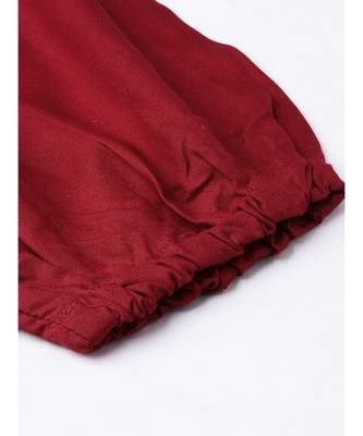 maroon plain cotton relaxed fit trouser pant 5