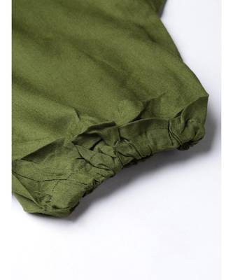olive plain cotton relaxed fit trouser pant 4