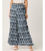 blue plain cotton relaxed fit trouser pant