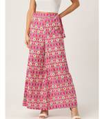 pink plain cotton relaxed fit trouser pant