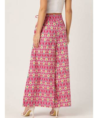 pink plain cotton relaxed fit trouser pant 2