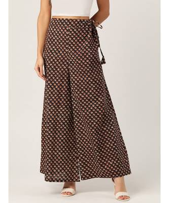 black plain cotton relaxed fit trouser pant 1