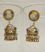 Beautiful light weight ethnic oxidised golden earring